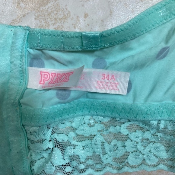 PINK Victorias Secret Strapless Polka Dot Cupped Bra 32A - Picture 3 of 5